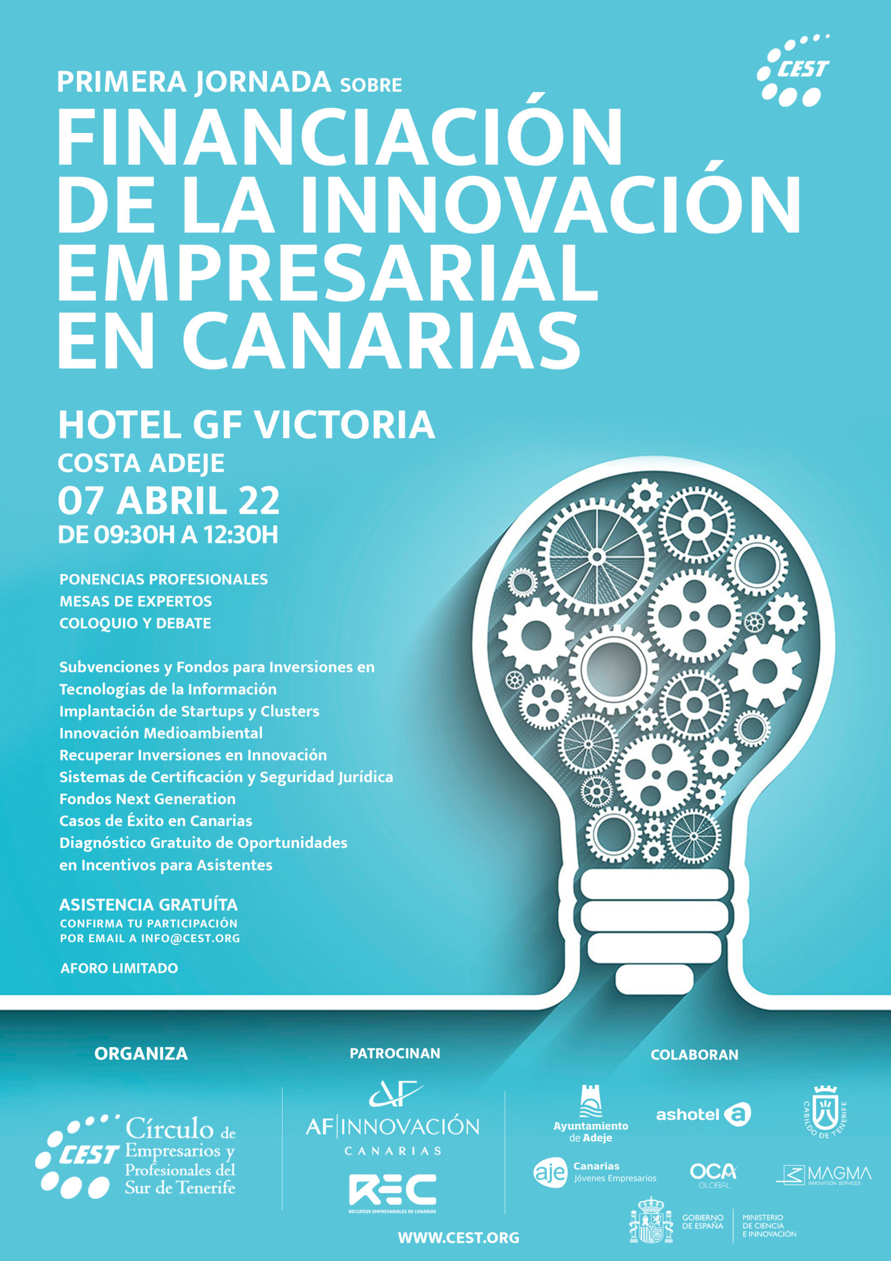 Jornada sobre Innovación Empresarial en Canarias. 7 de abril 22 en el Hotel GF Victoria a partir de las 9.30h.