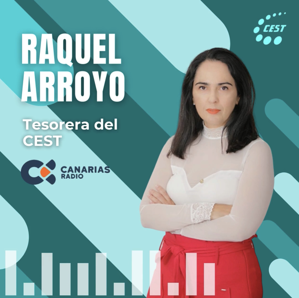 Intervención de Raquel Arroyo, tesorera del Cest, en Canarias Radio, presentando la Bolsa de Empleo creada recientemente por el Círculo de Empresarios, recalcando la importancia de la formación para recuperar el mercado de trabajo.